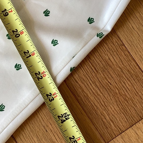 Outstanding green and white border print dress with Vneck button down the front - Picture 15 of 16